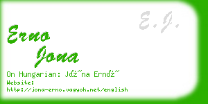 erno jona business card